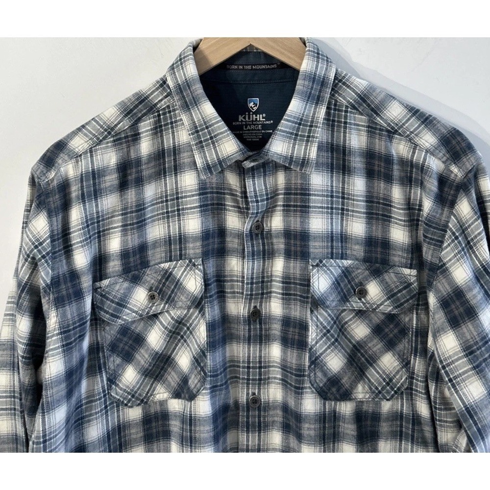 Mens Kuhl Dillingr Flannel Plaid L/S Button Front Shirt Sz Large 7186 Clean